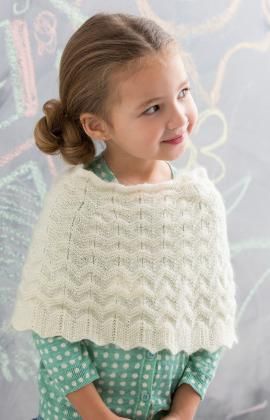 Knit Girl’s Poncho Free Pattern from Red Heart Yarns
