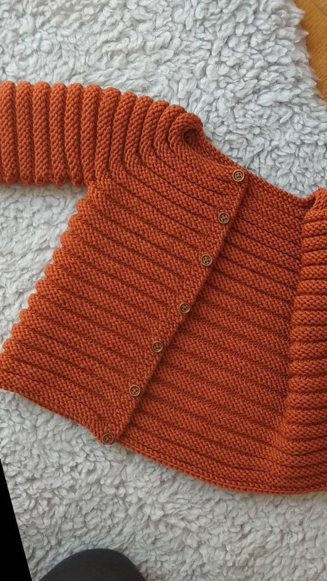 Knit baby cardigan - merino knit baby cardigan - handknit sweater - handmade new...