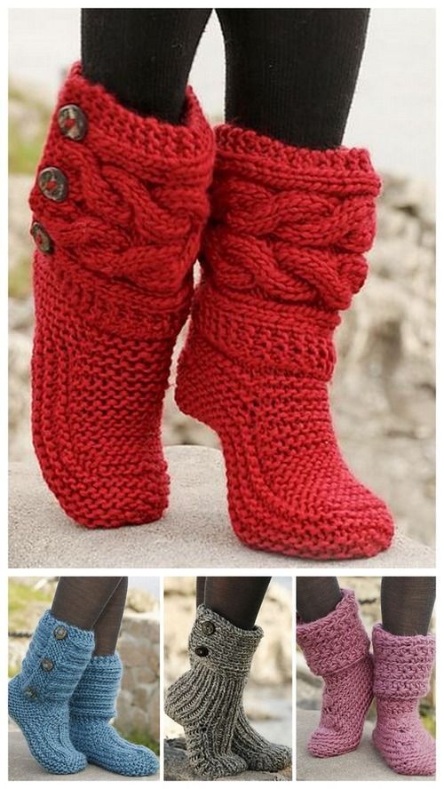 Knitted Slipper Boots Pattern Ideas That You Will Love