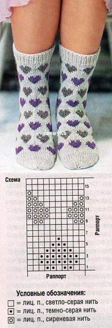 Knitted socks with a pattern of the heart, because ... - #HEART #Knitted #PATTER...