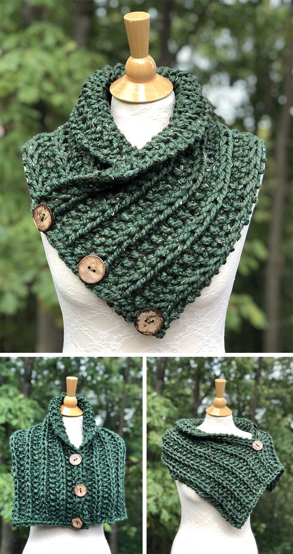 Knitting Pattern for Easy Convertible Rustic Neckwarmer, Shoulder Cozy, and Mini...