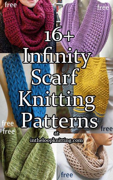 Knitting Patterns for Infinity Scarf Cowls. Most patterns are free