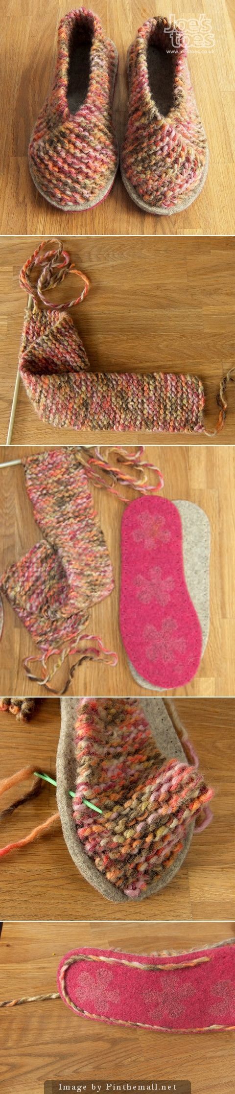 #Knitting_Tutorial – „How to make Knitted Garter Stitch Slippers. This looks fas…