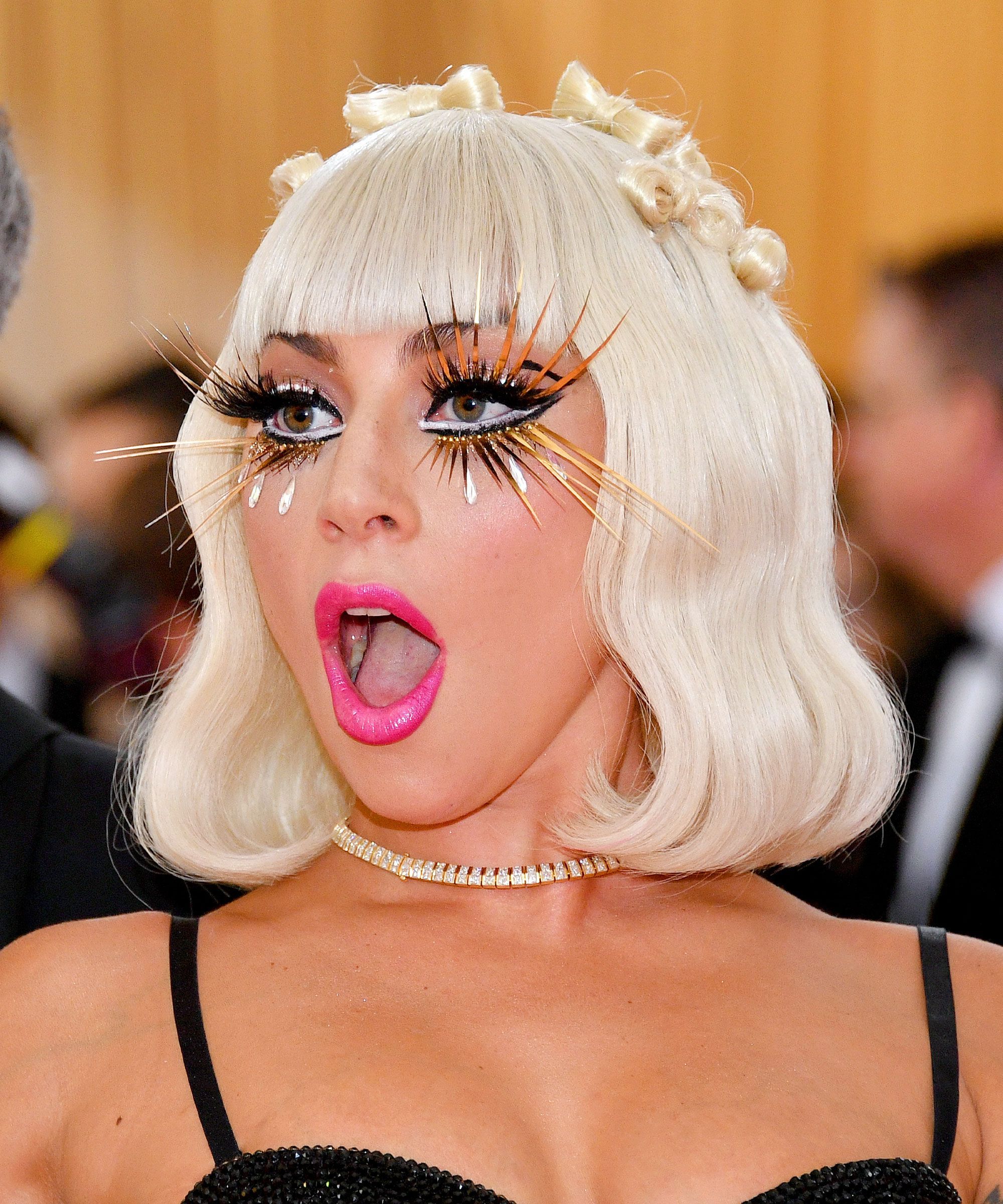 Lady Gaga Arrived At The Met Gala With The Wildest Fake Lashes We’ve Ever Seen