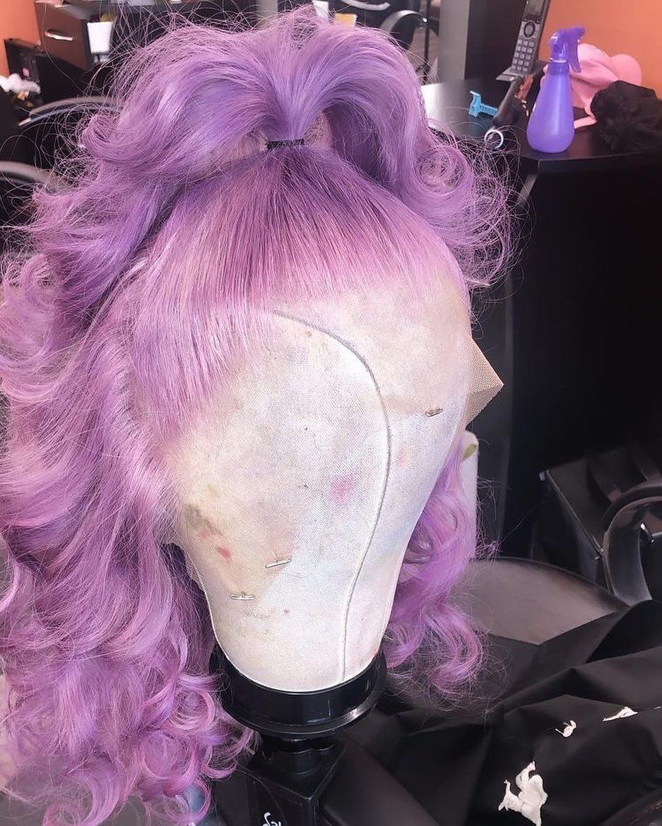 Light Purple Full Lace Wigs With Baby Hair