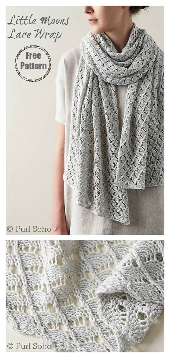 Little Moons Lace Wrap Free Knitting Pattern