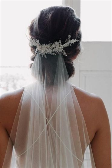 MARION | delicate floral bridal comb, ivory wedding headpiece, delicate bridal headpiece
