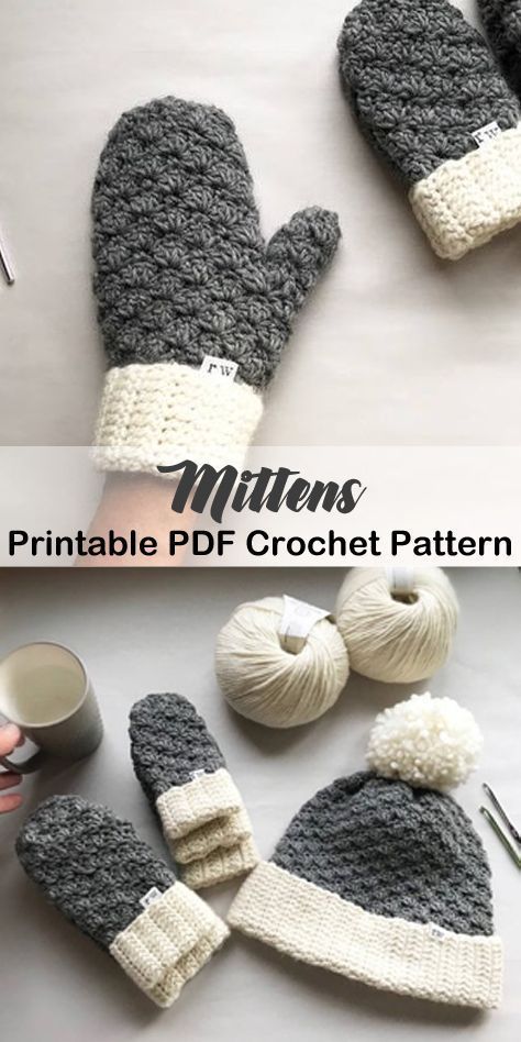 Make a pair of mittens - mittens crochet pattern- crochet pattern pdf - amorecra...