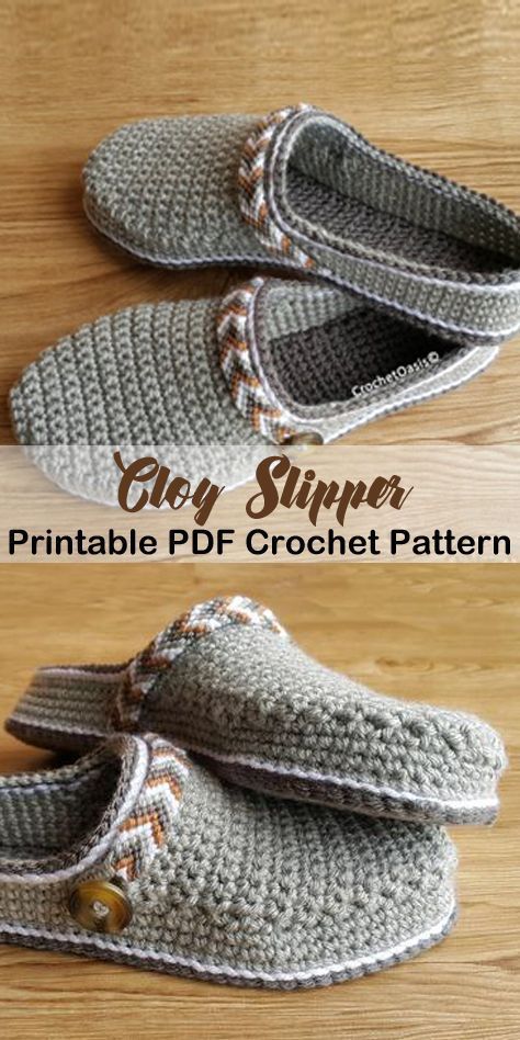 Make these clog slippers -slipper crochet patterns - crochet pattern pdf - hat c