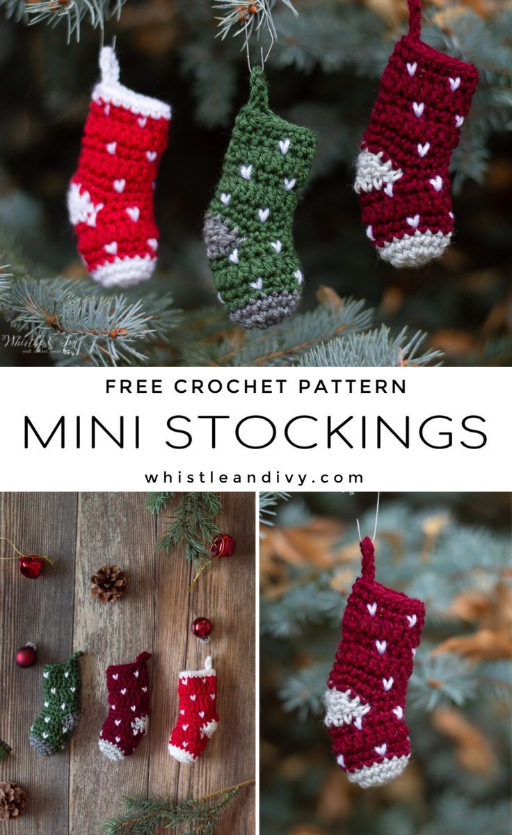 Mini Crochet Knit Stitch Stocking – Free Crochet Pattern