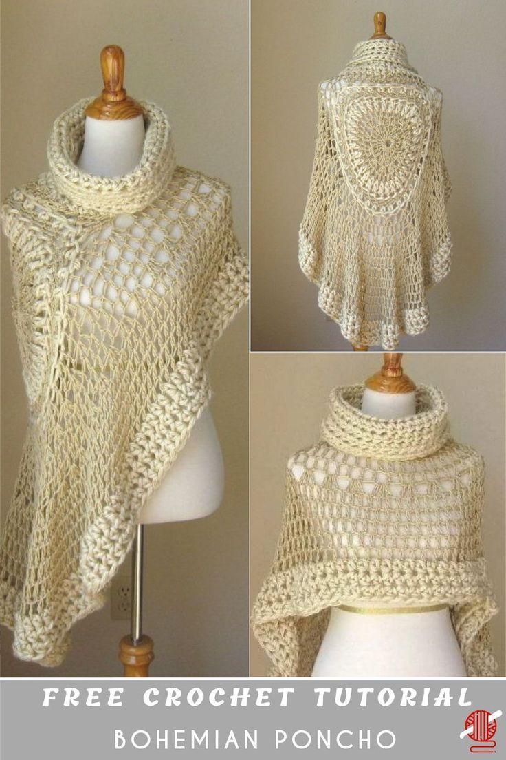 Miracle Angel Crochet Poncho Scarf Free. This beautiful project has a name "Beige Bohemian Poncho", supposedly.This extremely beautiful poncho. Unfortunately, when we tried to figure out the source free pattern we can't find it. But it has several realizations therein with the tutorials, video, and pictures. Both we presented. Enjoy