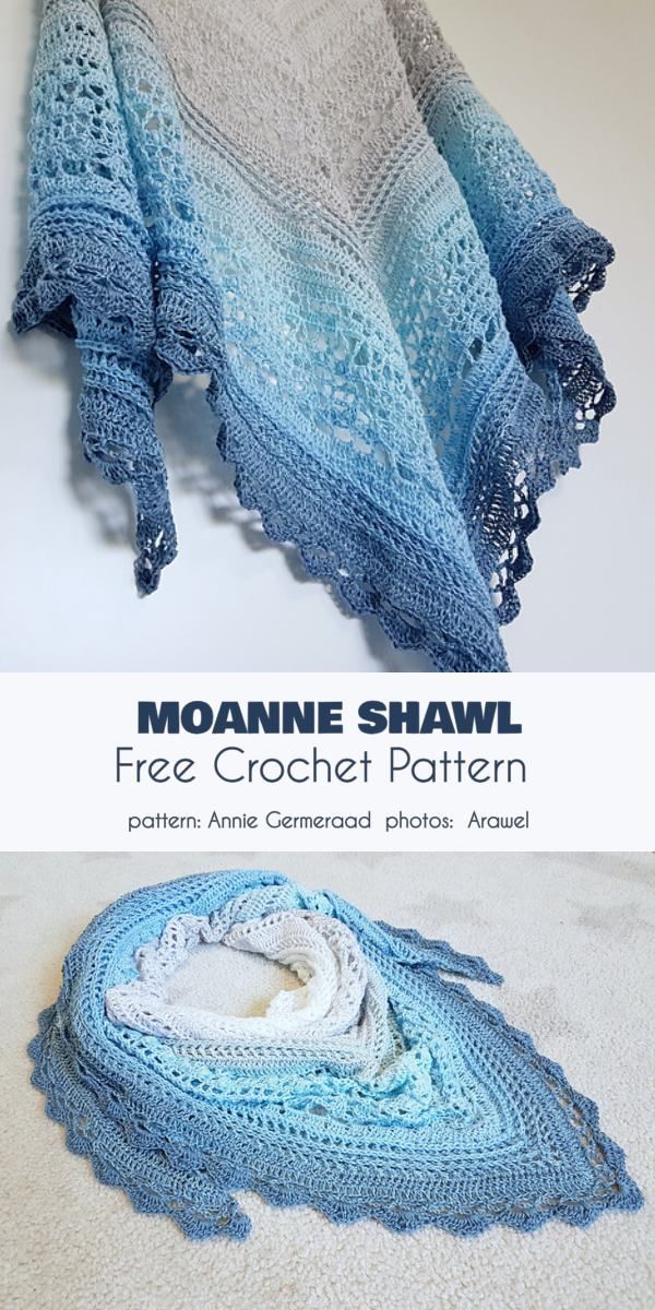 Moanne Shawl Free Crochet Pattern
