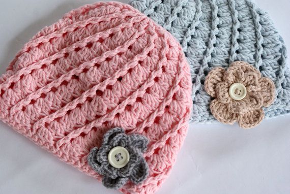 Newborn Hat Crochet, Baby Crochet Hat, Baby girl hat, crochet hat newborn, Pink Baby Hat, Newborn beanie