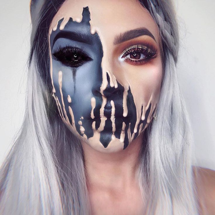 Optical illusion by make-up for Halloween and Carnival: …- Makeover optical il…