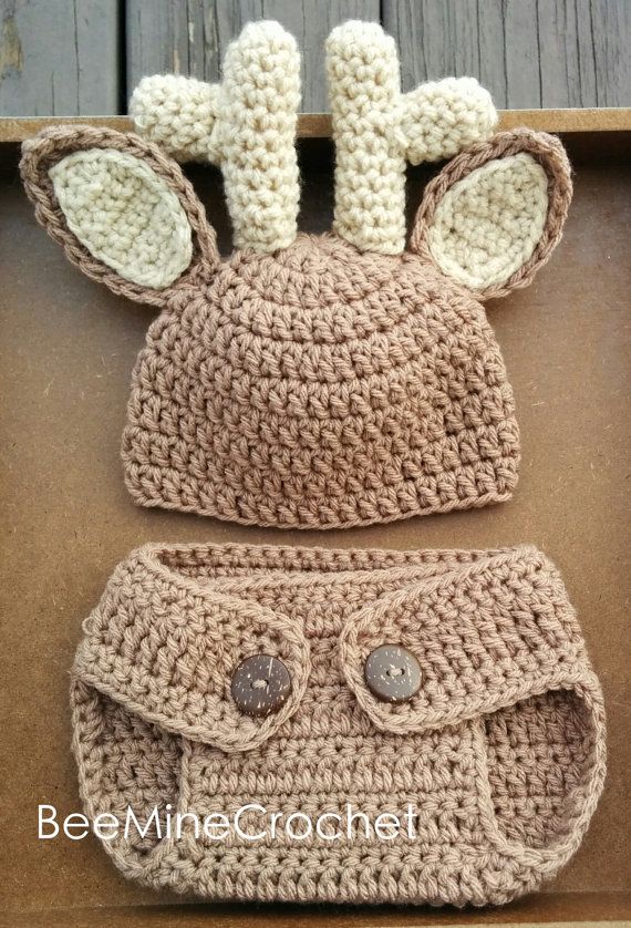 PATTERN/ Deer Newborn Outfit/ Crochet