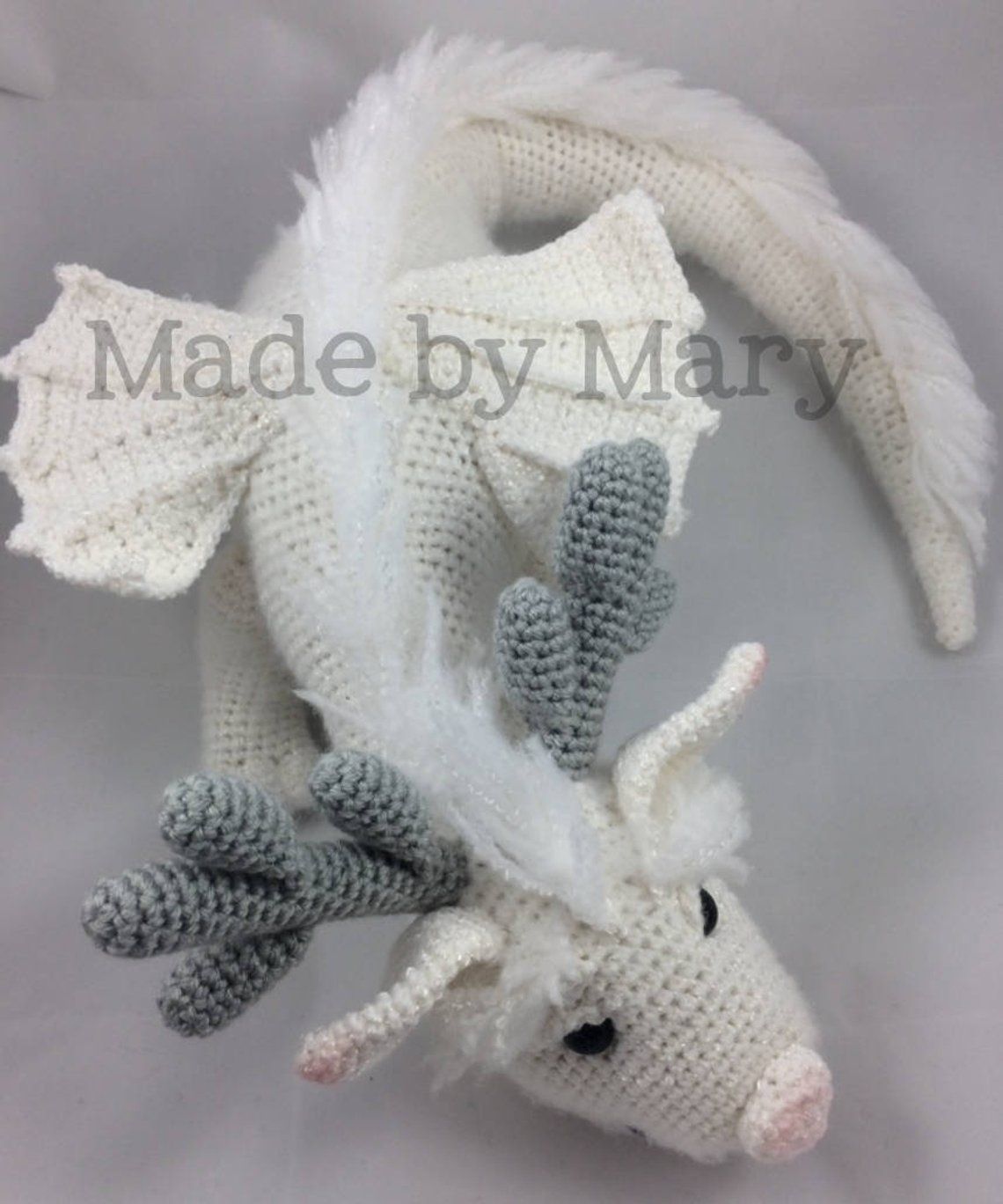 PDF Pattern: Winter Dragon **Crochet pattern only, not actual doll!** Crochet Dragon