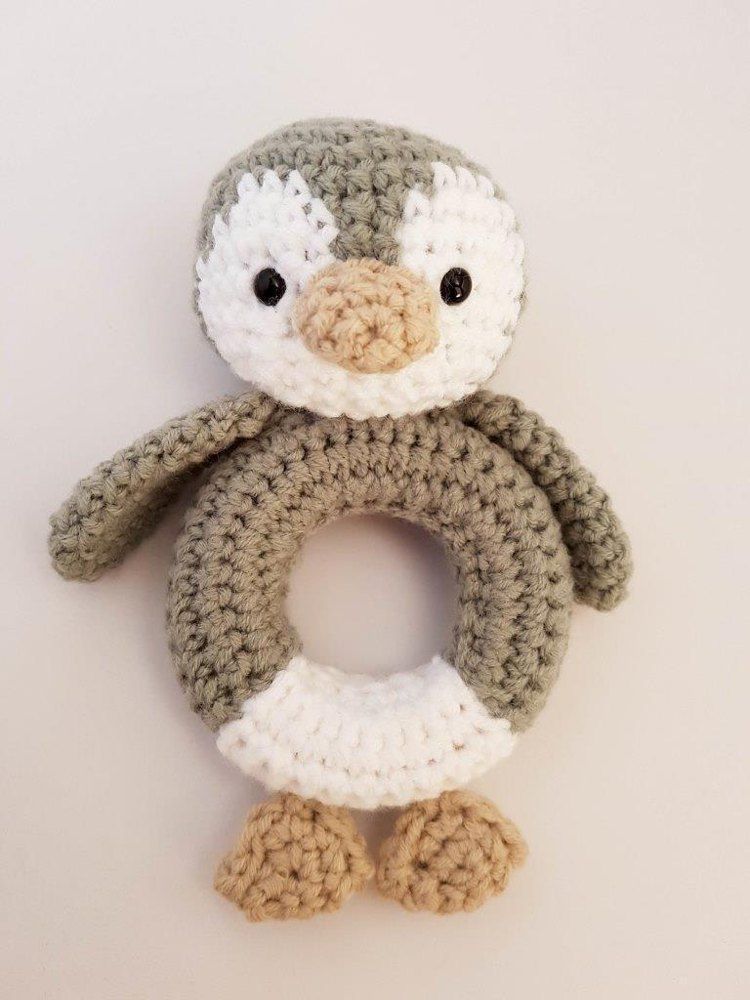 Penguin rattle Crochet pattern by Thoresby Cottage