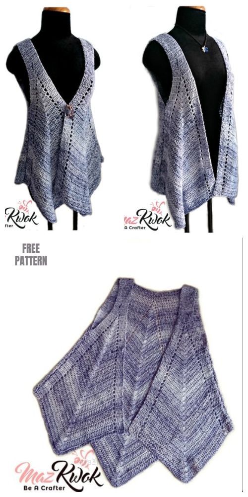 Pointed hem vest pdf crochet pattern ( size S – 3XL ) – Her Crochet