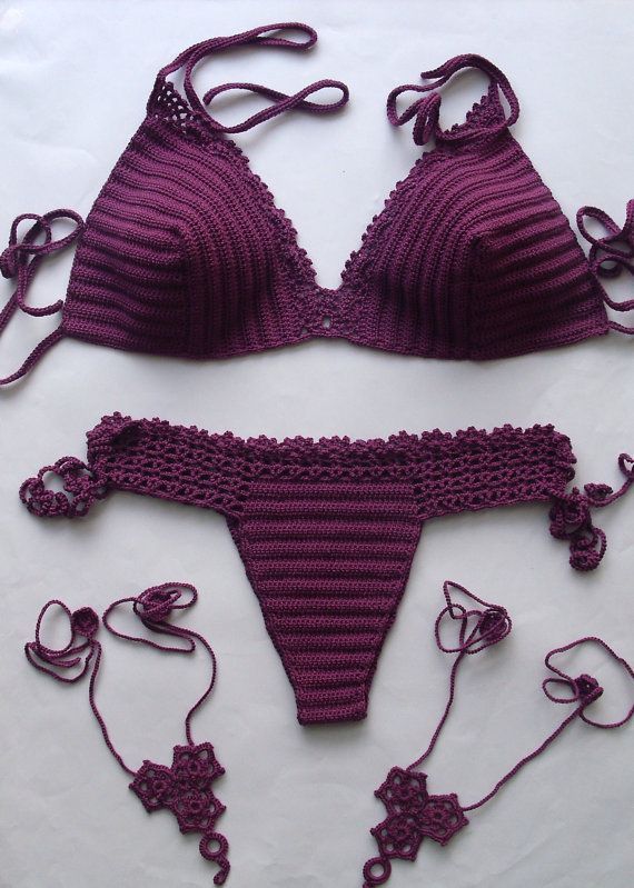Purple Crochet Bikini, Women Swimwear, Beach Wear, 2015 Summer Trends !!! FORMAL…