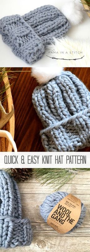 Quick Chunky Knit Hat Pattern