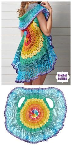 Regenbogen-Mandala-Weste-Weste häkeln Muster , #hakeln #mandala #muster #regenb… – Love Crochet