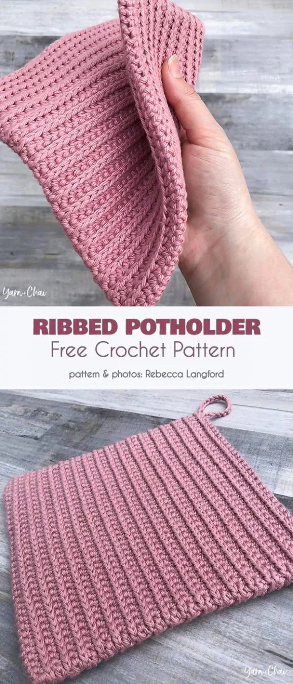Ribbed Potholder Free Crochet Pattern
