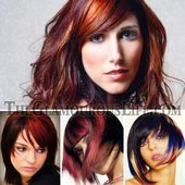 Rote Haarfarbe Ideen mit Highlights | Diese Farbakzente für dunkles Haar sind