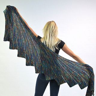 SKEINO’s Arabella Shawl is very popular. This one is made from our Bamboo yarn...