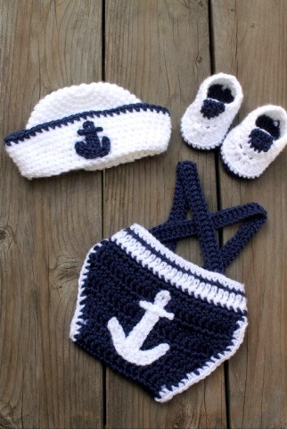 Sailor/Nautical Baby photo prop set