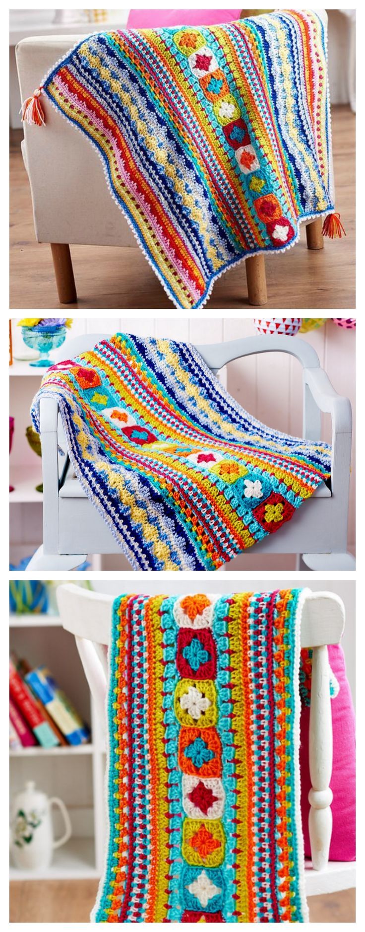 Sampler Blanket By Janine Holmes - Free Crochet Pattern With Website Registratio...