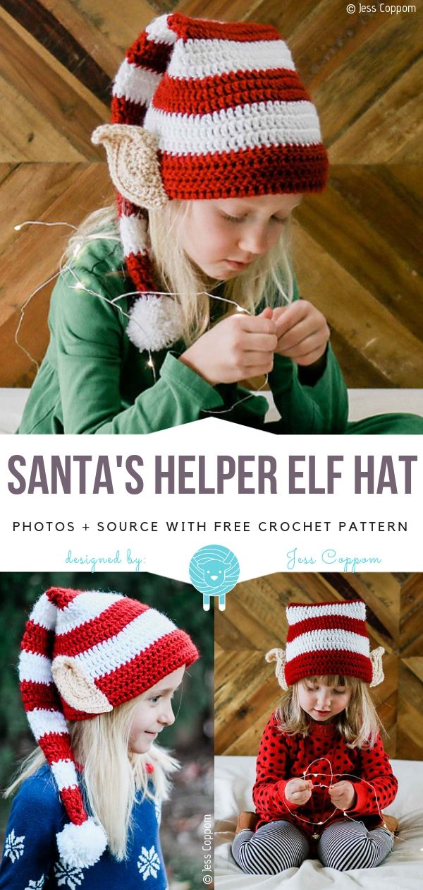 Santa's Helper Elves Hats Free Crochet Patterns