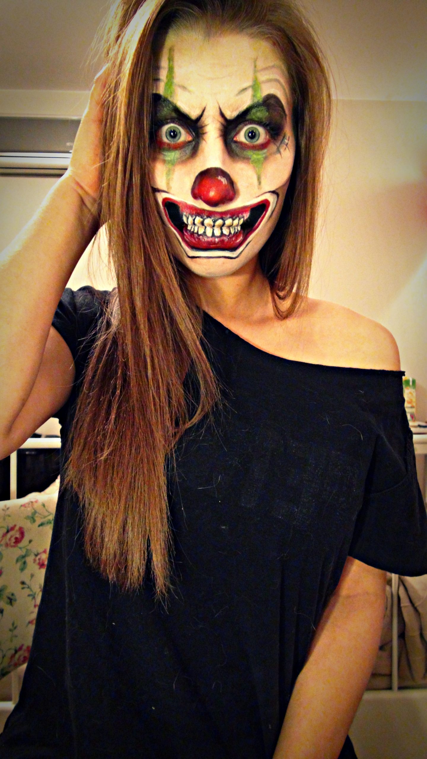 Scary clown makeup                                                              …
