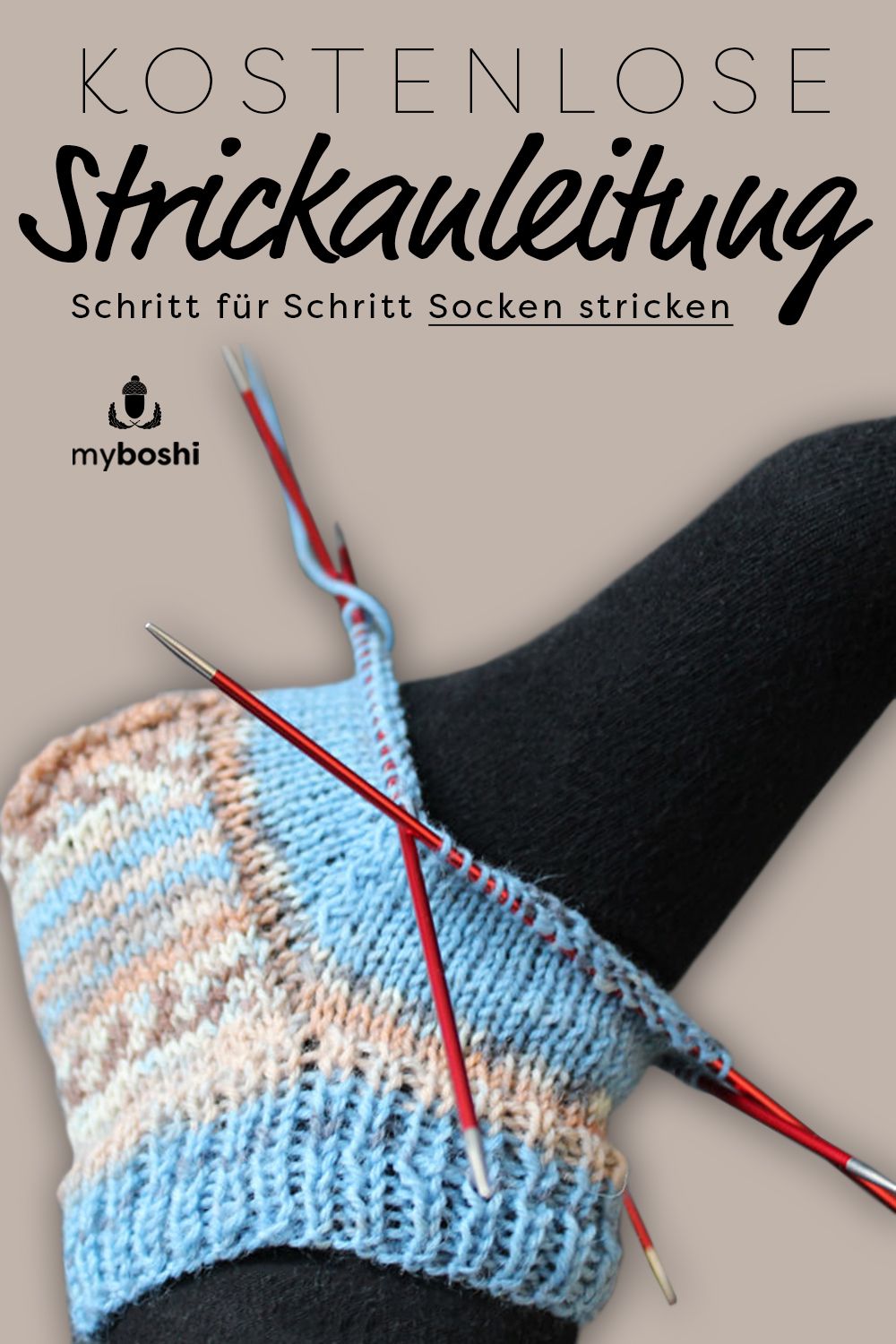 Schritt für Schritt Socken stricken lernen, kostenlos.