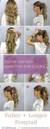 Schritt für Schritt leichte Frisuren für die Schule; einfache frisuren schritt für schritt …..