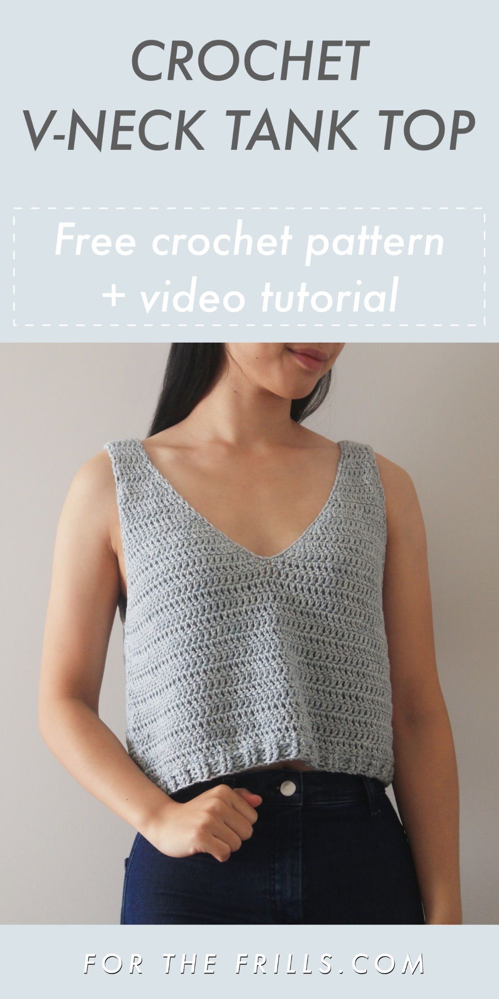 Sea Breeze Tank Top - free crochet pattern + video tutorial - for the frills