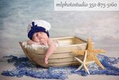 Sea Captain Marine Baby Boy Crochet Hat and Photography Prop All Sizes from Newb...
