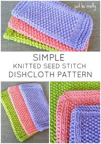Seed Stitch Dishcloth Pattern - Free Pattern by