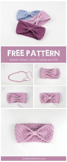 Simple and easy to make crochet headband for babies. Free pattern and video tuto
