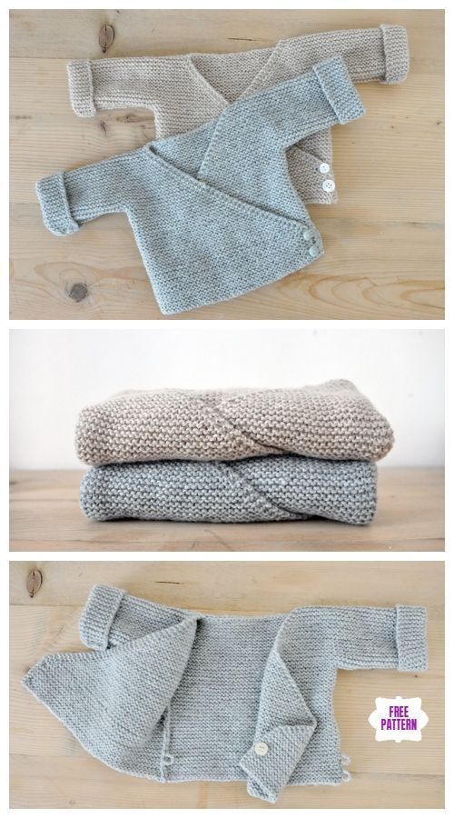 Simply knit baby kimono cardigan free pattern :  Easy Knitting Baby Kimono Cardi...