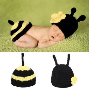 Soft Handmade Newborn Photography Props Bonnets Beanie Caps Costume Crochet Outf…