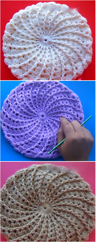 Spiral Stitch Crochet Beret