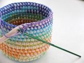 Spule + häkeln Regenbogenkorb DIY | Mein Poppet macht – Tricot – #DIY # Crochet…,  #crochet…