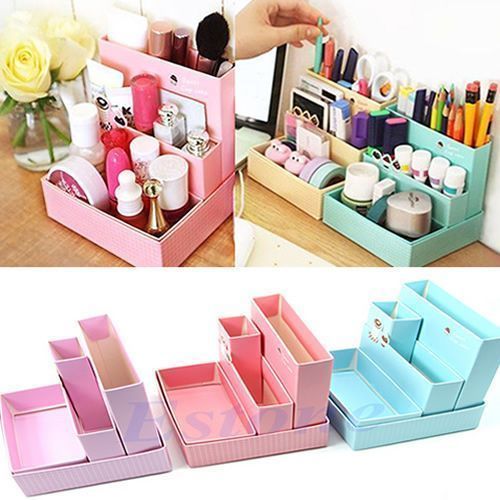 Super Cardboard Box Storage Desk Decor DIY Stationery Makeup Cosmetic Organizer –  #box #Card…