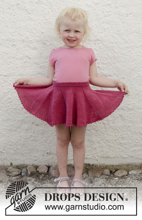 Sweet Curtsy / DROPS Children 28-9 – Knitted skirt in DROPS Fabel. Size children…