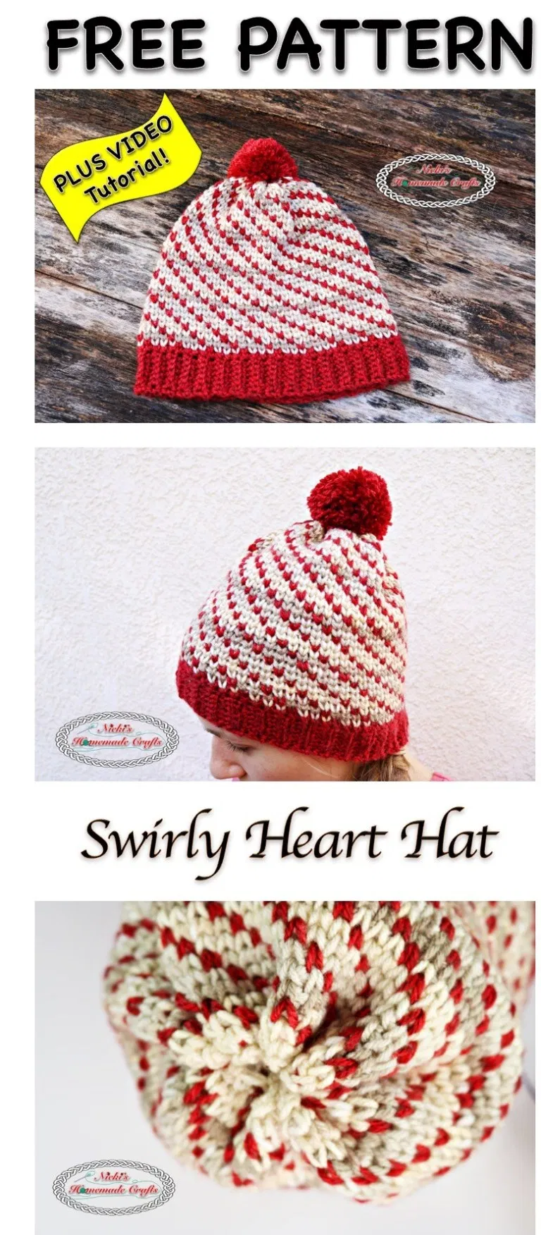Swirly Heart Hat -Free Crochet Pattern