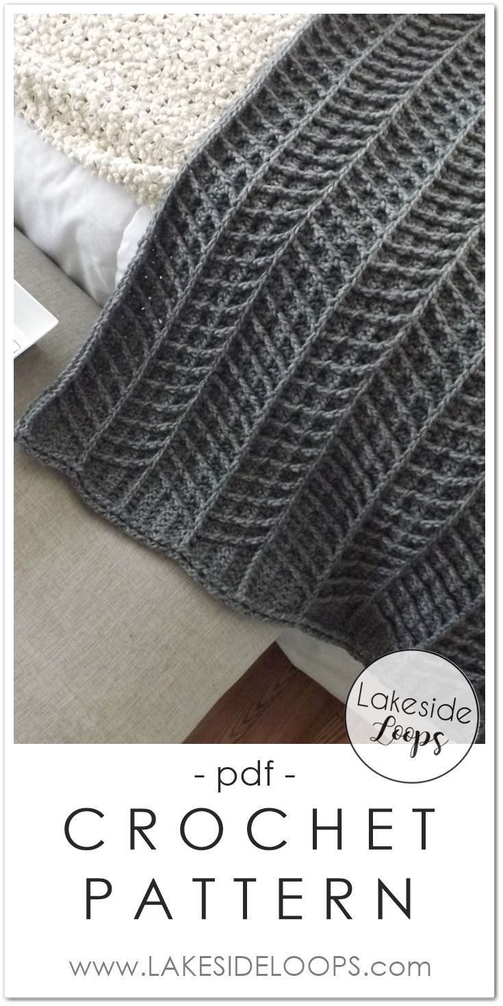 The modern chevron cable design of this blanket throw makes this crochet pattern...
