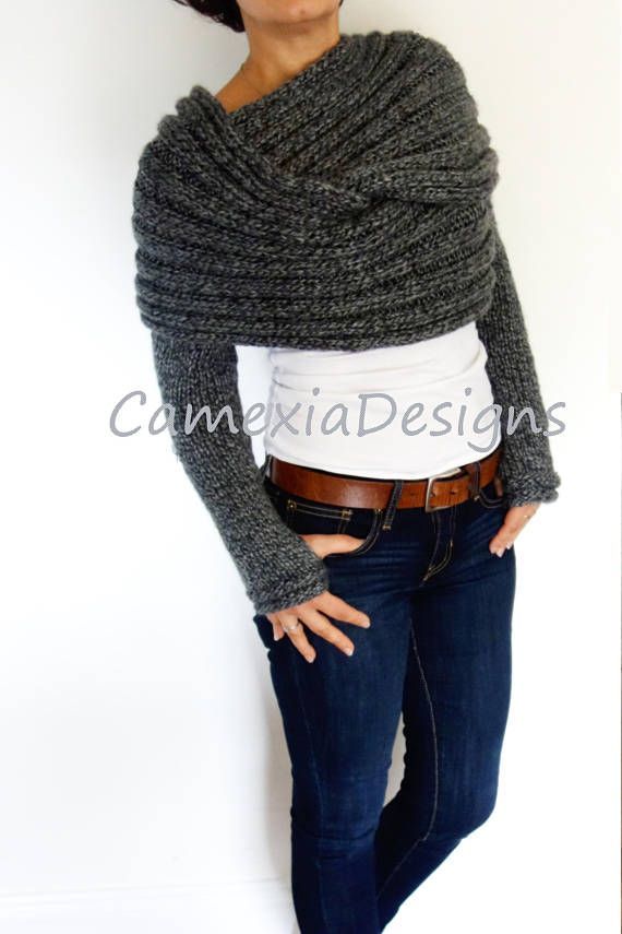 This modern and versatile chunky wrap around shrug is a quick and easy project. ...