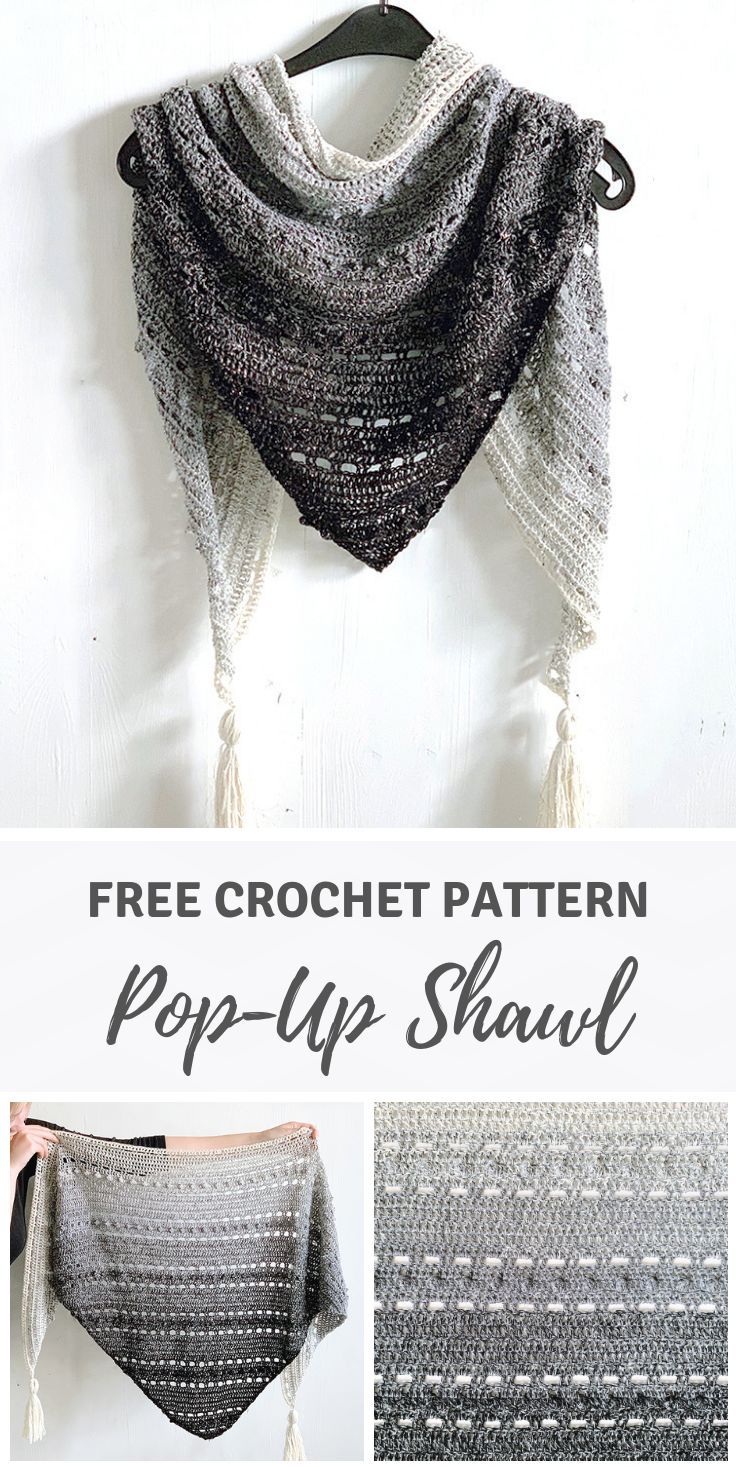 Triangle scarf for beginners: Pop-Up Shawl by Wilmade (free pattern)