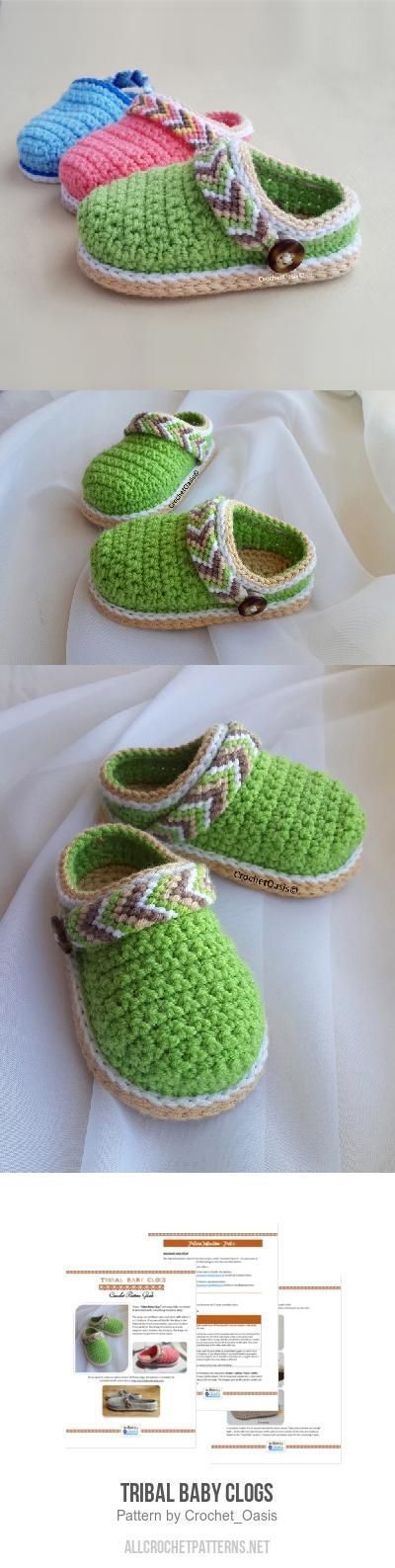 Tribal Baby Clogs crochet pattern
