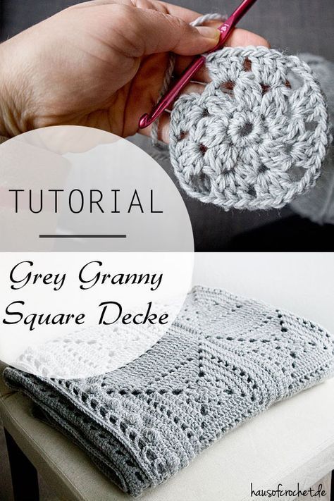 Tutorial: Grey Granny Square Decke